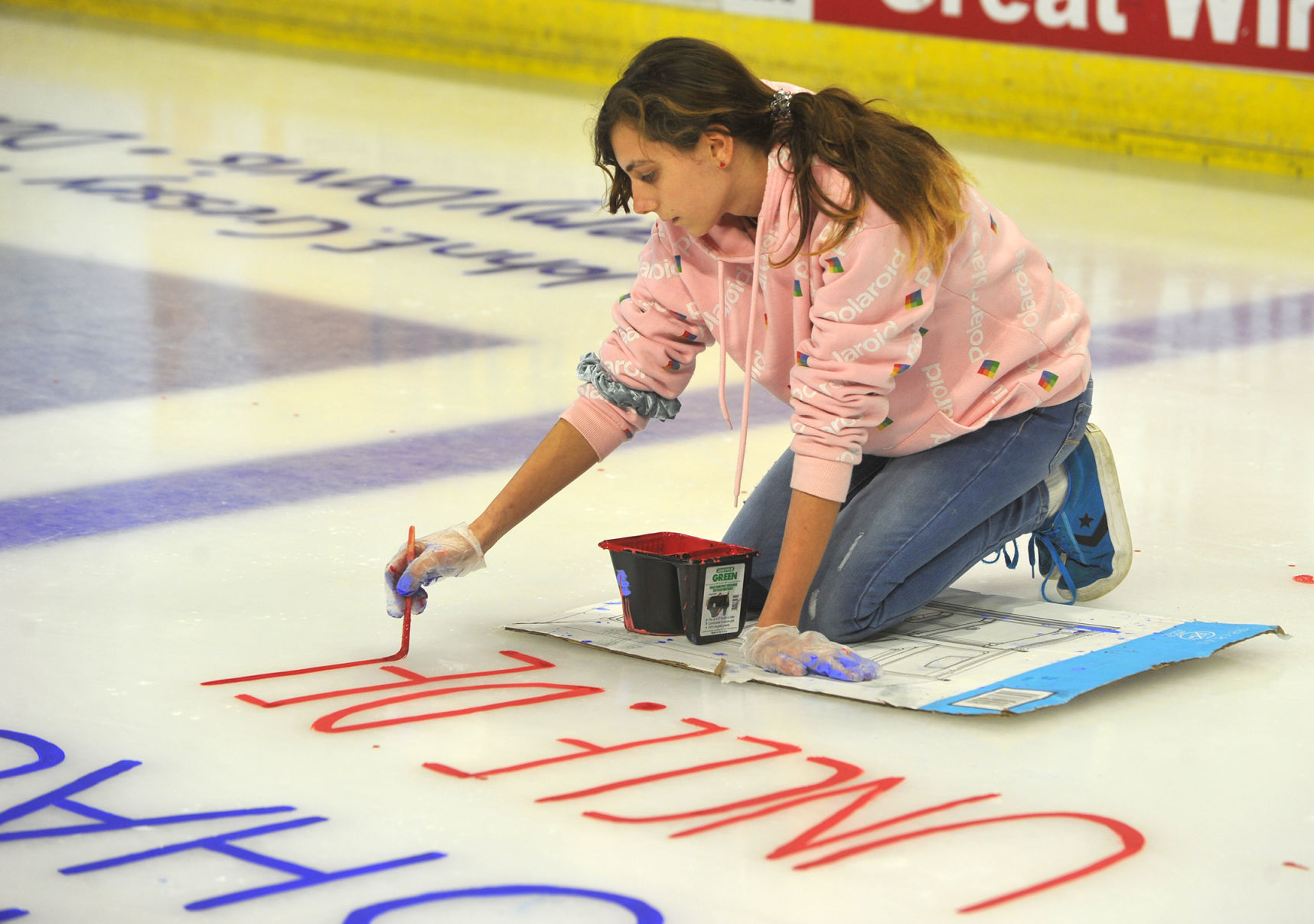 Salute To Military ice painting at the TaxSlayer Center